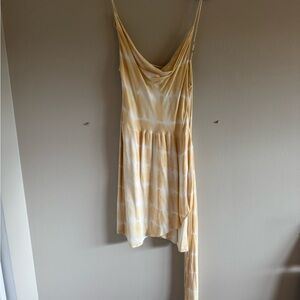 SAYLOR Yellow Tie-Dye Cowl Neck Mini Slip Dress